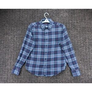 UNTUCKit Shirt Mens Medium Blue Plaid Flannel Barrington Long Sleeve Preppy